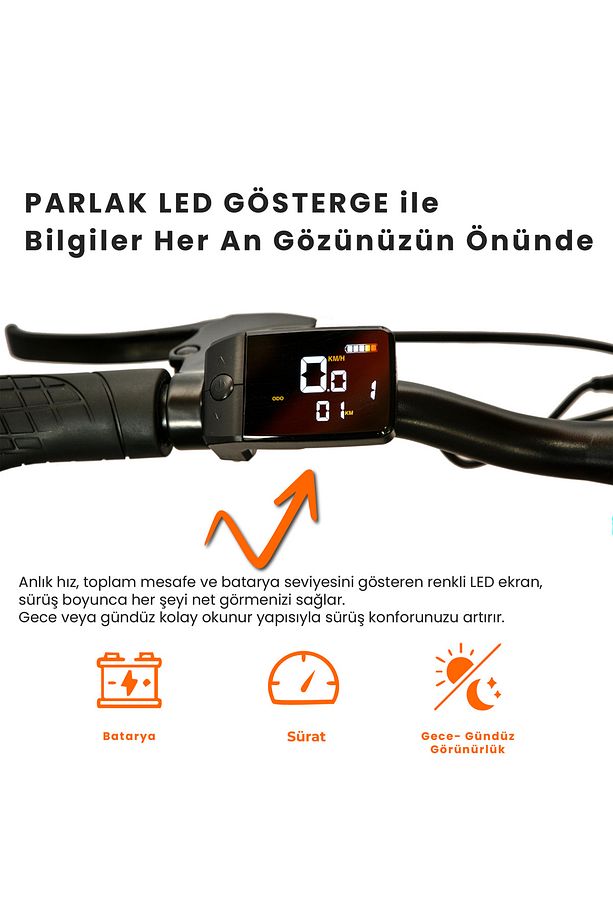 R-100 Elektrikli Katlanabilir Bisiklet 20 İnç Şehir Bisikleti - 5