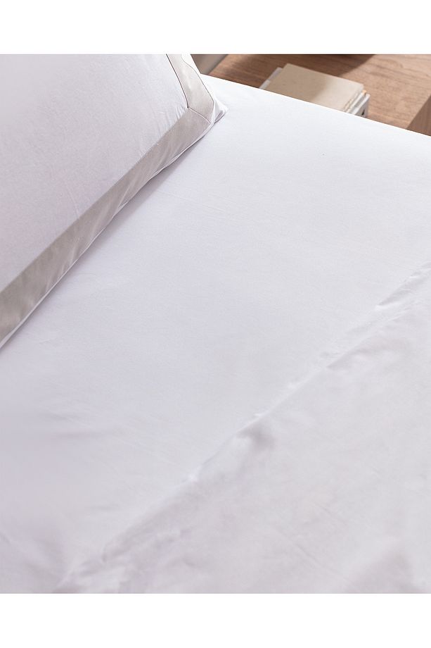 Valette Çift Kişilik %100 Pamuk Nevresim Takımı - Beyaz/Taş - 8