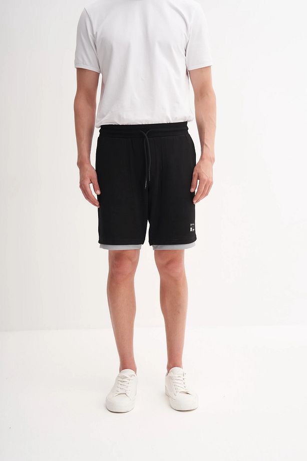 Regular Fit Jakarlı Örme Bermuda Şort 6050 - 1