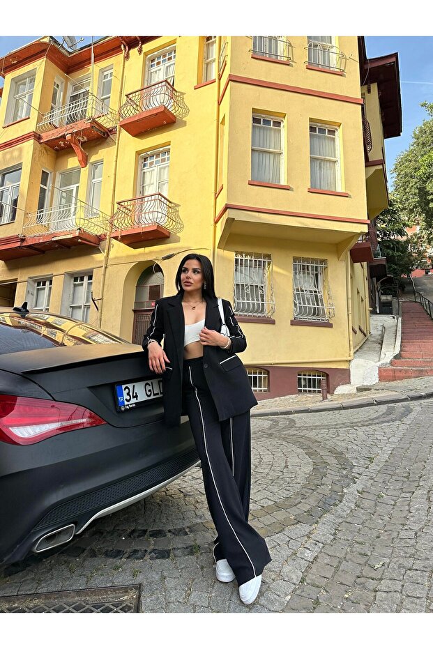 طقم سترة بليزر مزدوج - 4