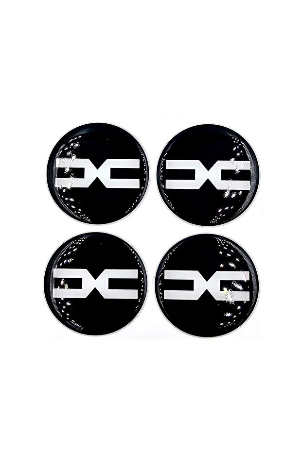 New Generation Design Drop Sticker Black Dacia Wheel Hub 5.5cm Compatible