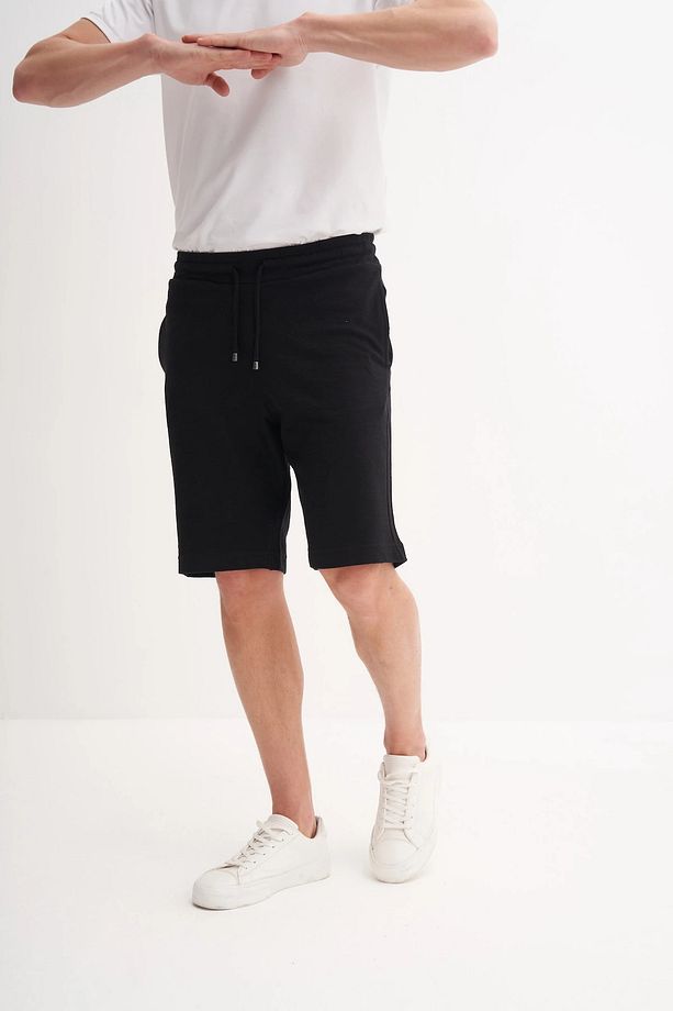 Slim Fit Dar Paça Dokulu Pamuklu Bermuda Şort 6069 - 1