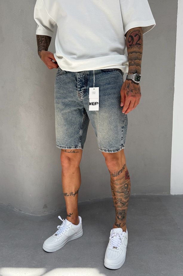 Mavi Denim Kumaş Yıkamalı Erkek Jean Kot Şort Mz591 - 1