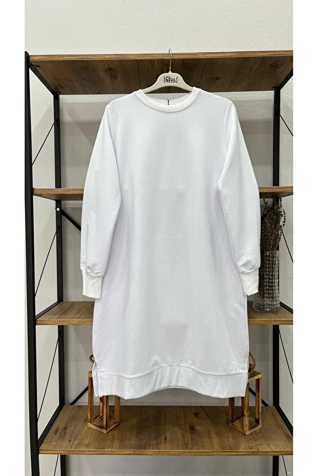 % 100 Pamuklu kadın basic uzun tunik - 1