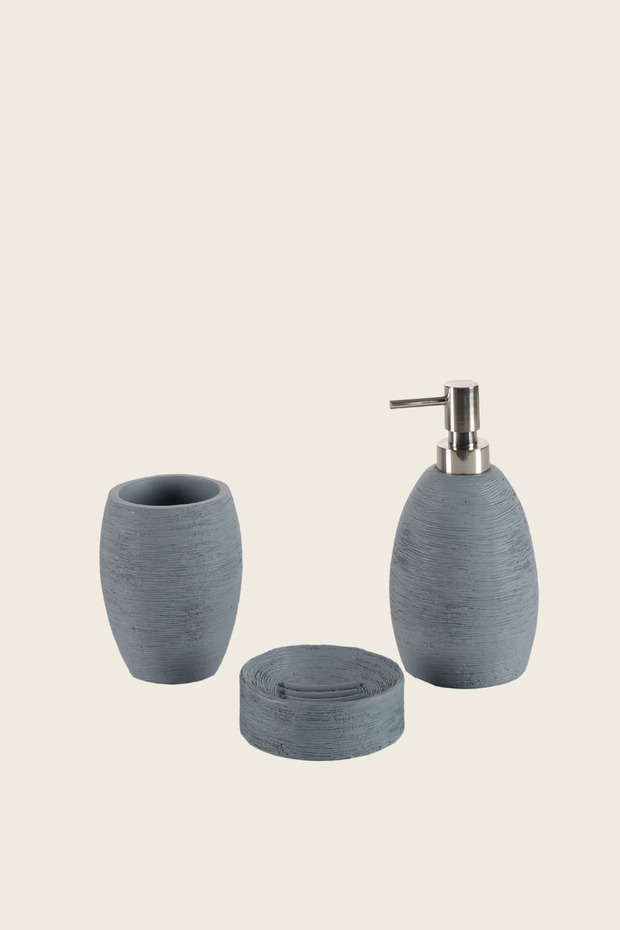 Root 3 Parça Banyo Seti Gri - 1