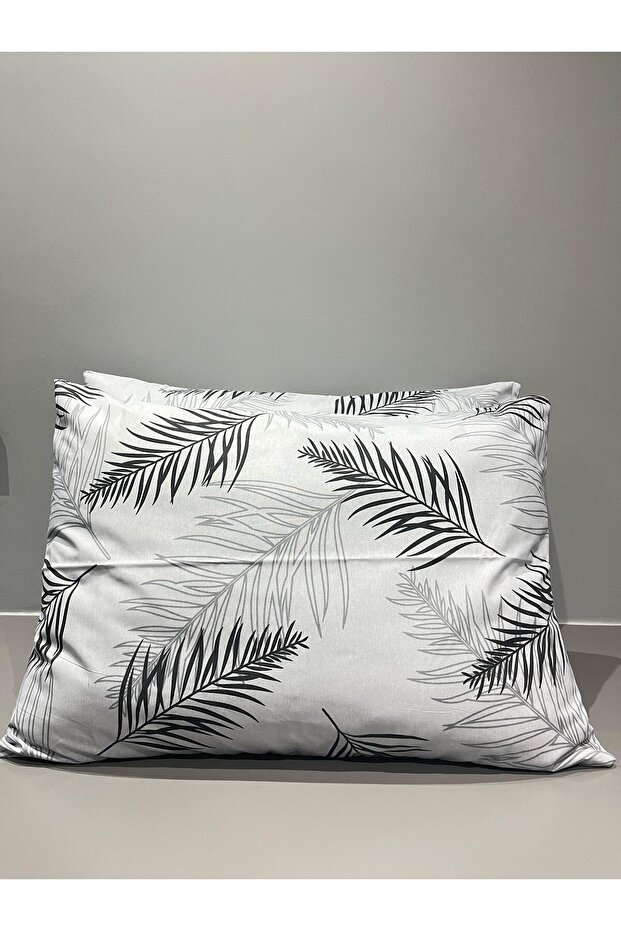 Gray Feather Pattern Pillow Case 2 Pcs 50X70