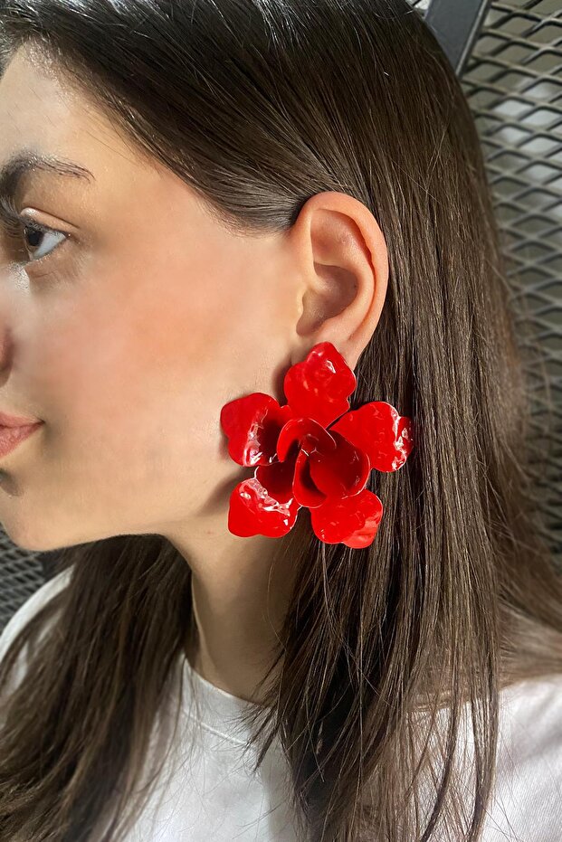 Metal Big Flower Earrings