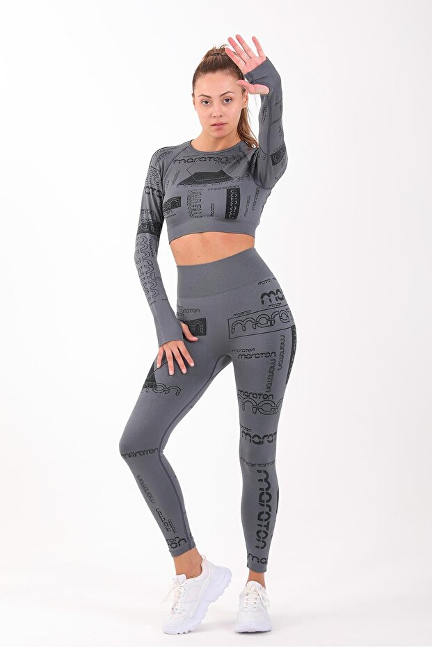 Kadın Antrasit- Tayt - 6