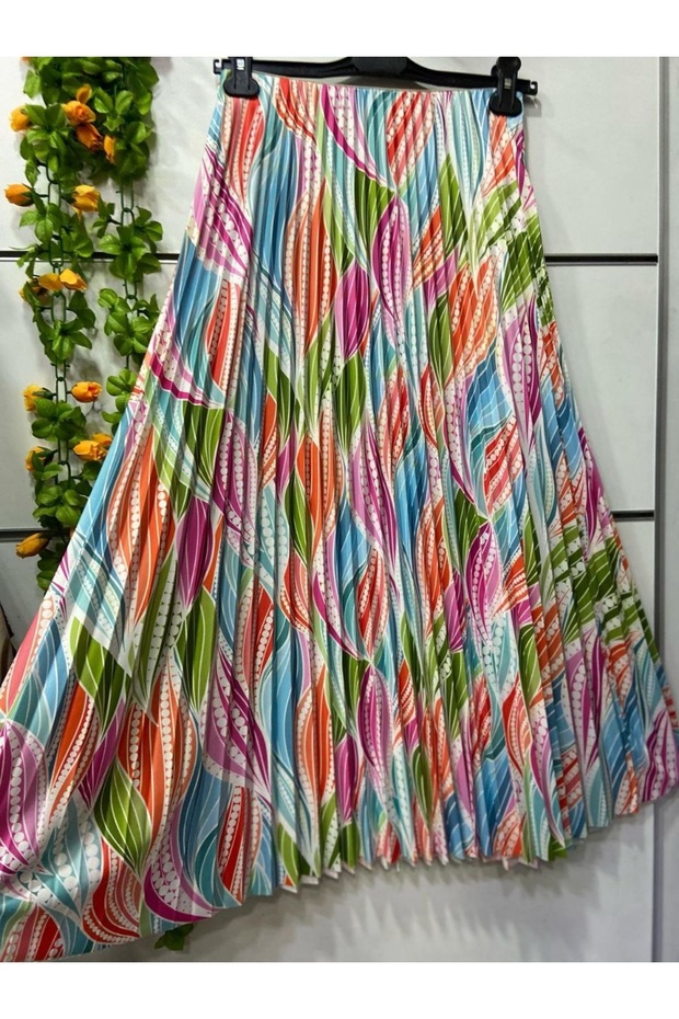 تنورة مطوية ومطبوعة رقمية - 1