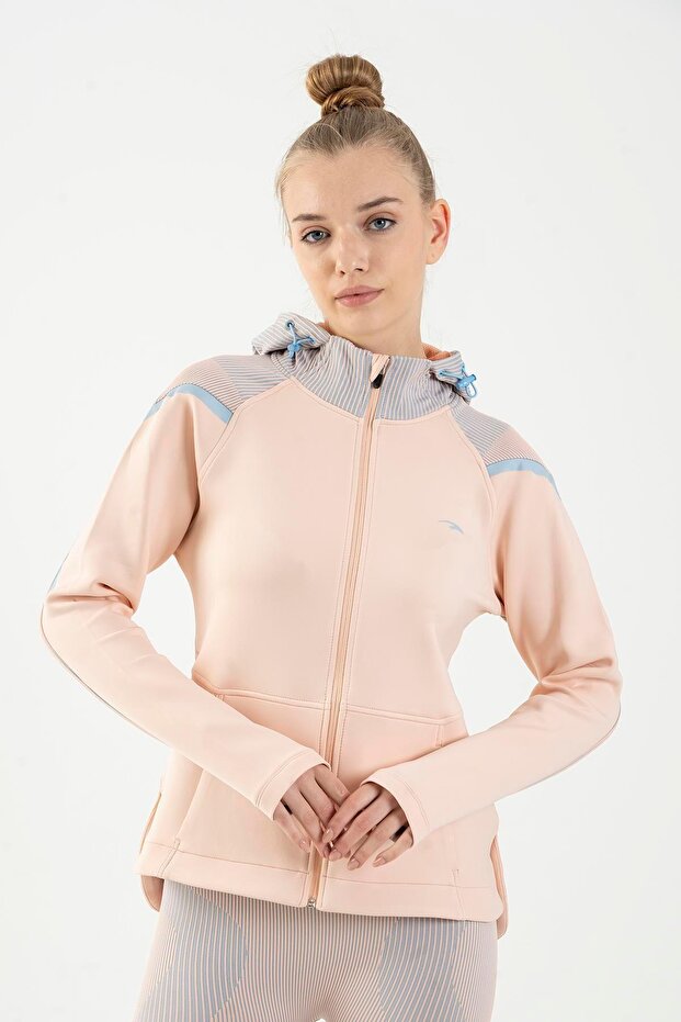Slimfit Women's Hooded Peach Tracktop