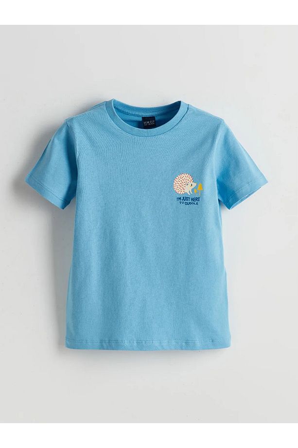LCW ECO Mavi Bisiklet Yaka Erkek Çocuk Şortlu Pijama Takımı - 2
