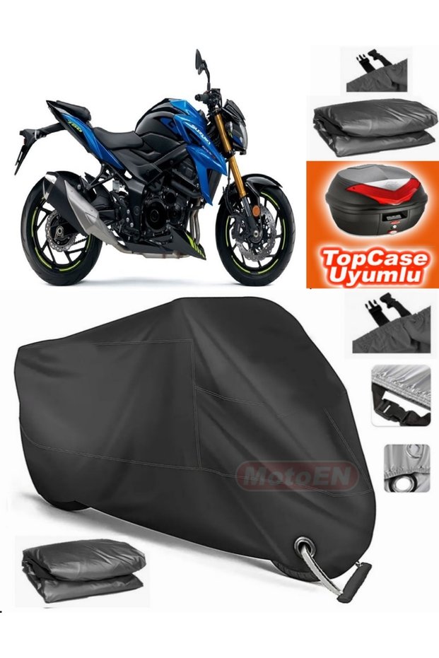 Black Lock Compatible Suzuki Gsr 750 Tarpaulin Topcase Rear Bag Compatible Motor Tarpaulin