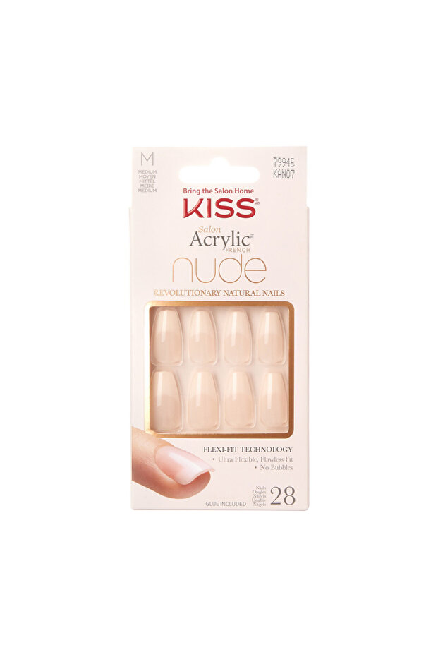 Salon Acrylic Nude Nails Leilani Coffin Shape Kan07c 2s