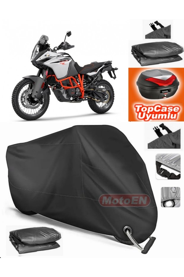 Black Lock Compatible Ktm 1090 Adventure R Tarpaulin Topcase Rear Bag Compatible Motor Tarpaulin
