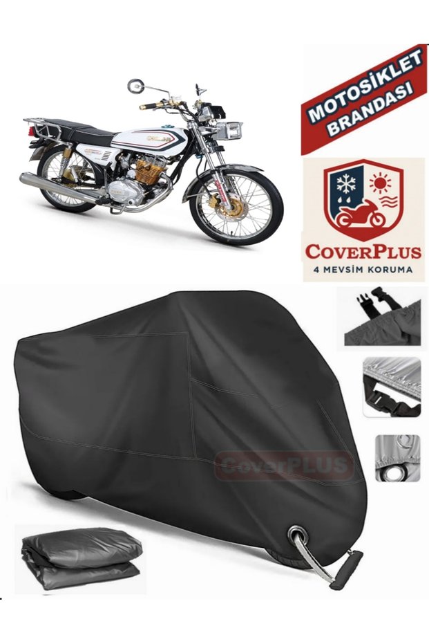 Black Lock Compatible Kuba Cheetah 180-Fc Engine Tarpaulin Motorcycle Tarpaulin Cover Tent