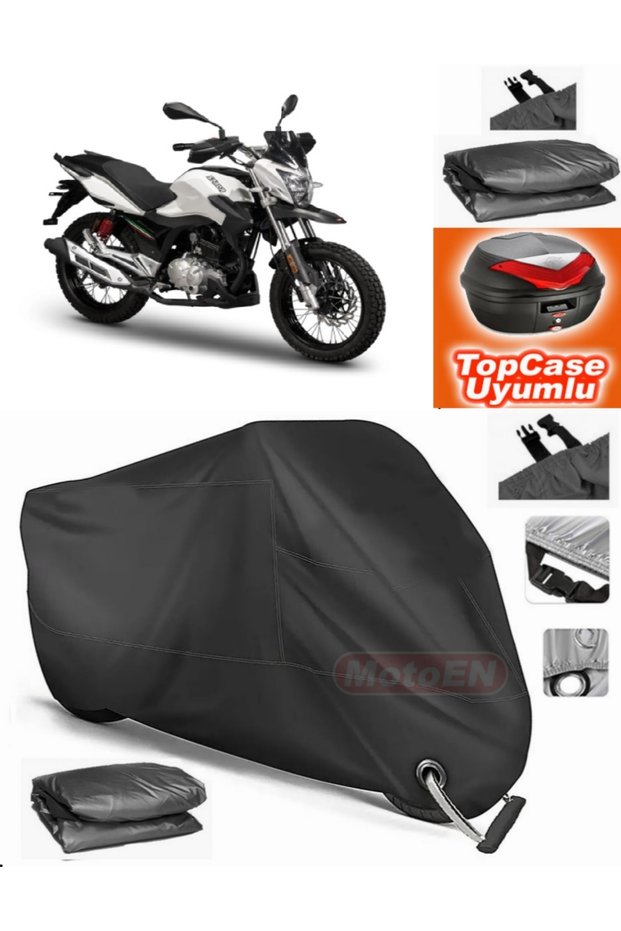 Black Lock Compatible Motoran Spada Anton 150 Tarpaulin Topcase Rear Bag Compatible Motor Tarpaulin