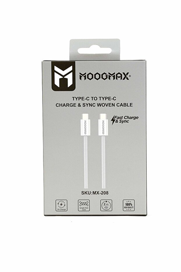 كابل MX208 من النوع C بطول 1 متر، أبيض - 1