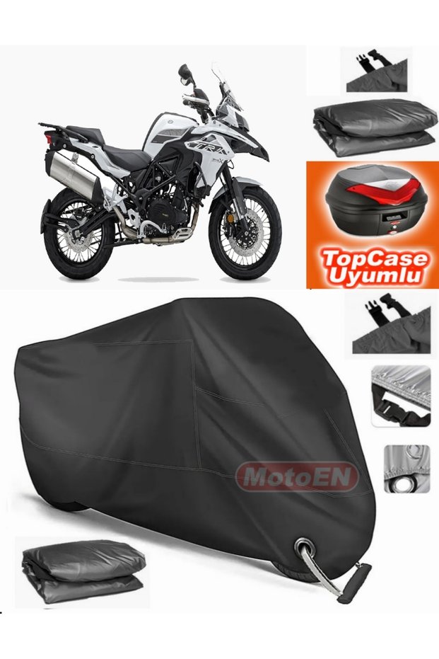 Black Lock Compatible Benelli Trk 502 X Tarpaulin Topcase Rear Bag Compatible Motor Tarpaulin