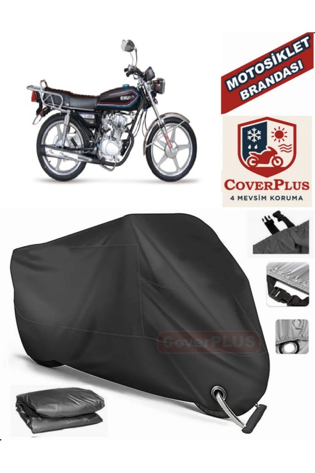 Black Lock Compatible Kuba Kh125-12D Engine Tarpaulin Motorcycle Tarpaulin Cover Tent