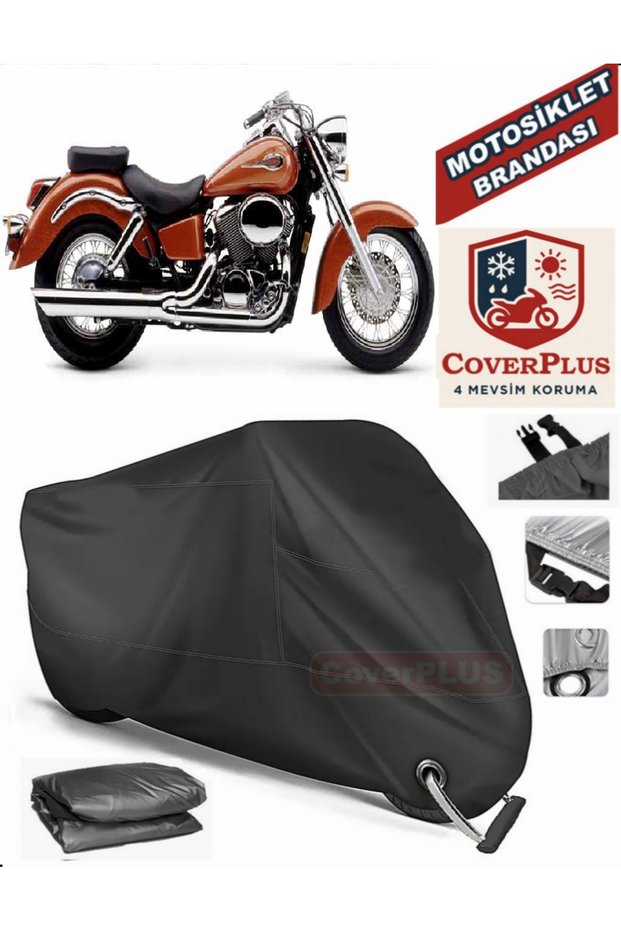 Black Lock Compatible Honda Vt 750 Shadow Ace Motor Tarpaulin Motorcycle Tarpaulin Cover Tent