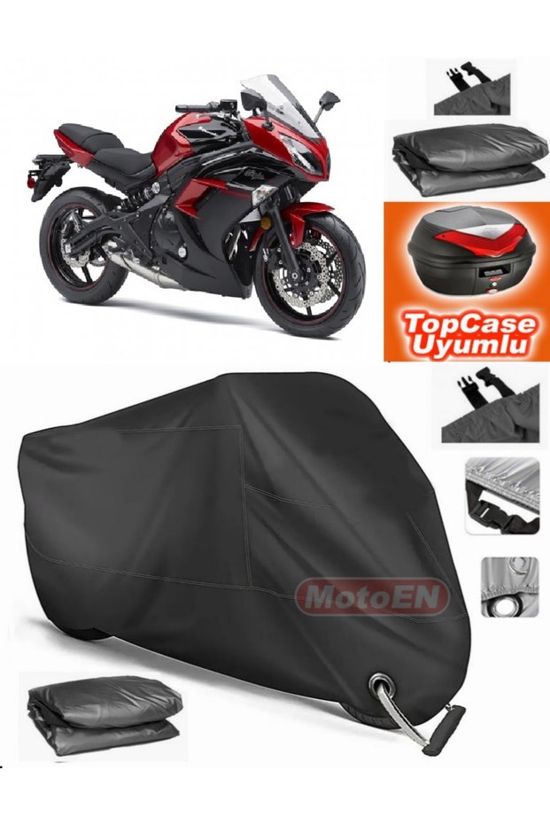 Black Lock Compatible Kawasaki Ninja 650 Tarpaulin Topcase Rear Bag Compatible Motor Tarpaulin