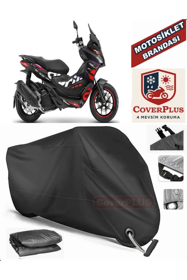 Black Lock Compatible Aprilia Sr Gt 200 Motor Tarpaulin Motorcycle Tarpaulin Cover Tent