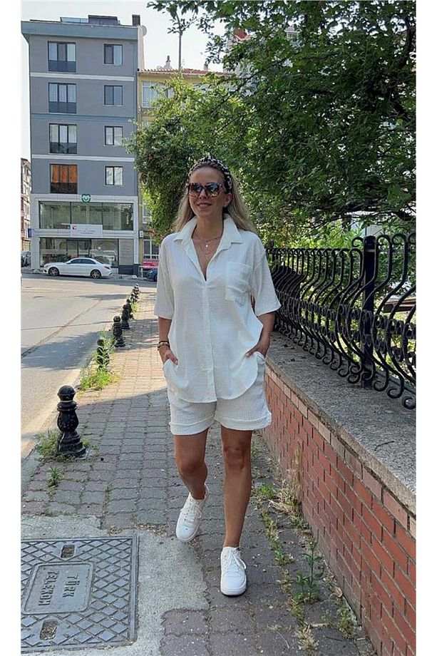 Gömlek Şort Takım - 4