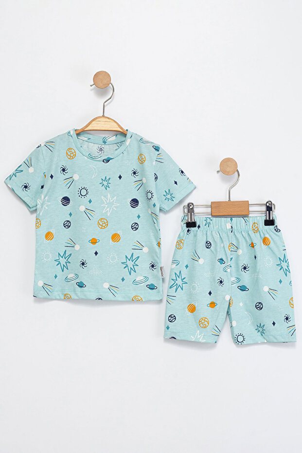 بدلة صيفية للأولاد منقوشة - 1