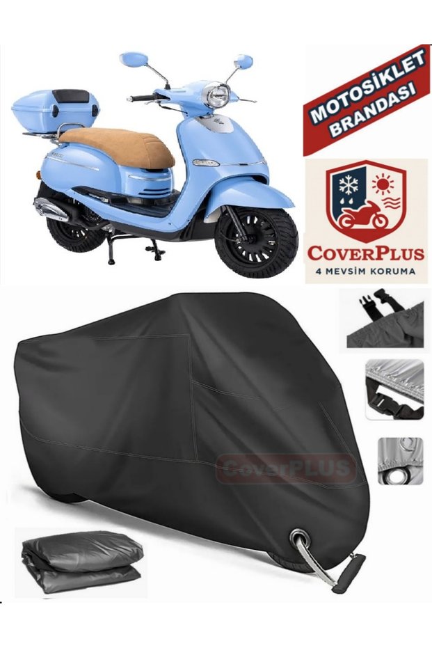 Black Lock Compatible Kanuni Visal 125 Motor Tarpaulin Motorcycle Tarpaulin Cover Tent