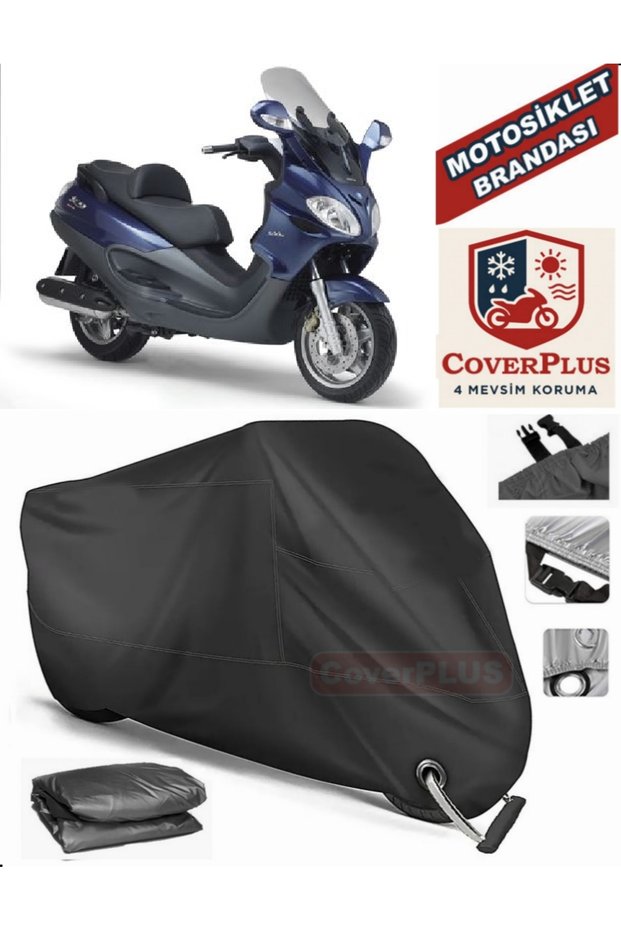 Black Lock Compatible Piaggio X9 500 Motor Tarpaulin Motorcycle Tarpaulin Cover Tent