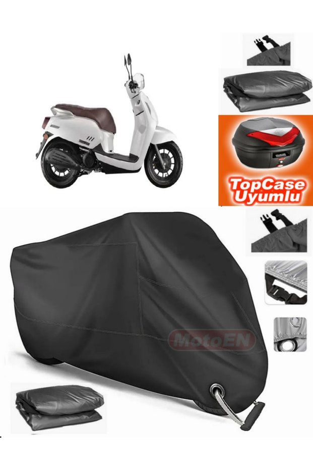 Black Lock Compatible Qj Vps125 Tarpaulin Topcase Rear Bag Compatible Motor Tarpaulin