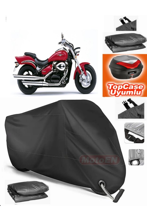 Black Lock Compatible Suzuki Vl 800 Intruder Tarpaulin Topcase Rear Bag Compatible Motor Tarpaulin