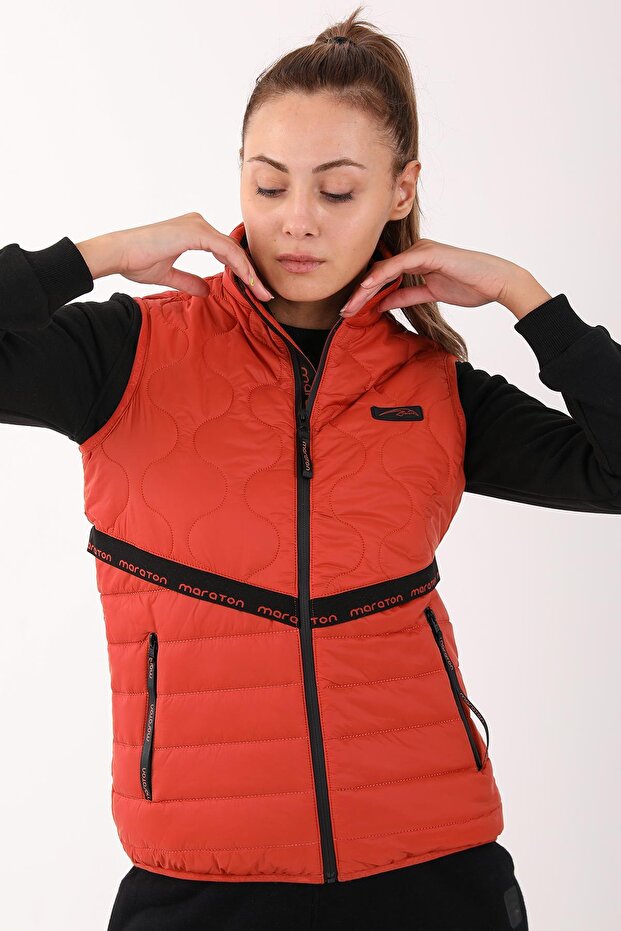 Regular Women's Mock Neck Tile Vest