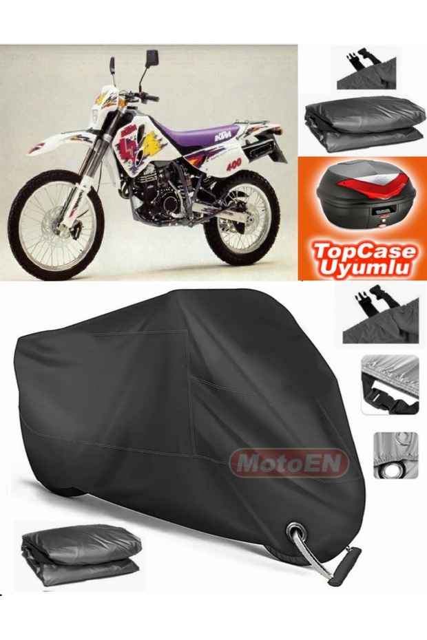 Black Lock Compatible Ktm 400 Lc4 Egs - E Tarpaulin Topcase Rear Bag Compatible Motor Tarpaulin