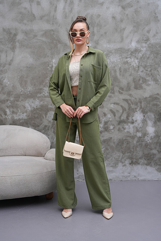 Women's Shirt Trousers Double Set