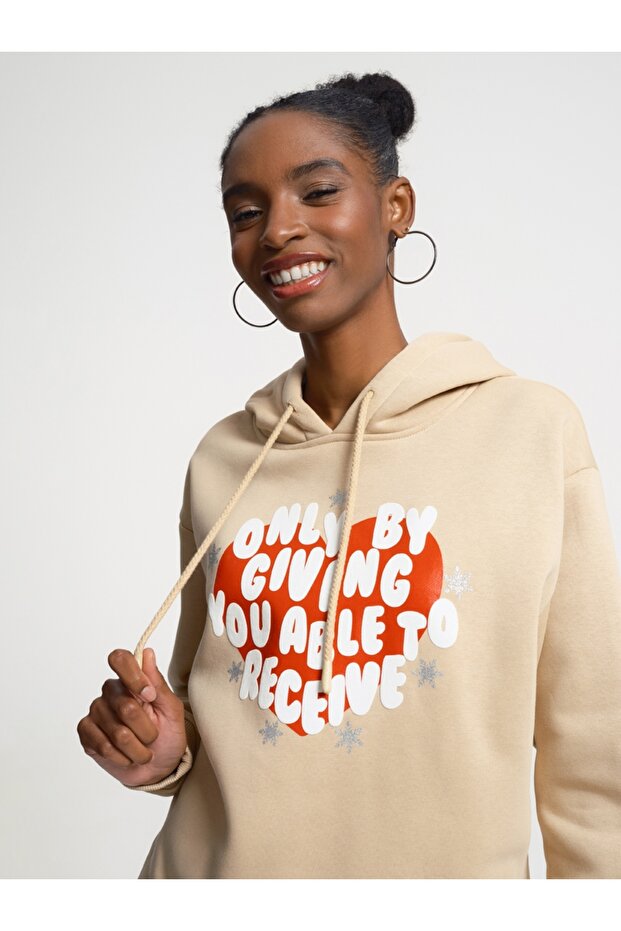 Oversize Kadın Sweatshirt - 1