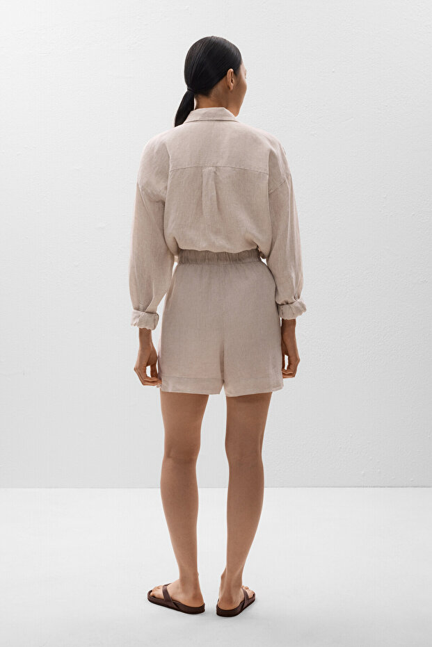 %100 keten bermuda - 5