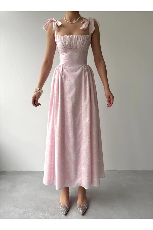 Kalın Askılı Çiçekli Daniel Elbise - 2