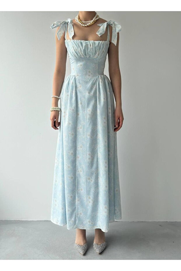 Kalın Askılı Çiçekli Daniel Elbise - 3