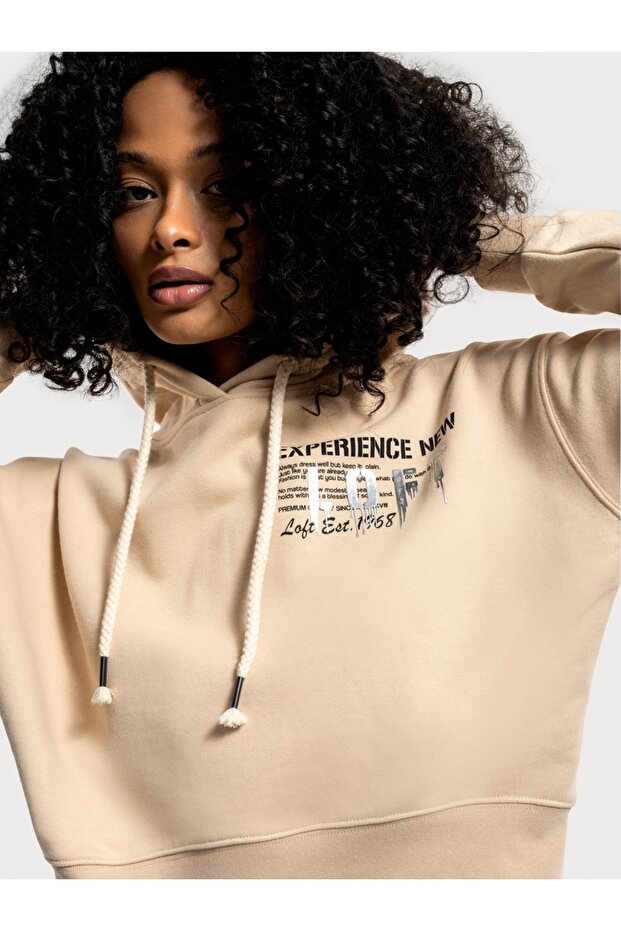 Loose Crop Kadın Sweatshirt - 4