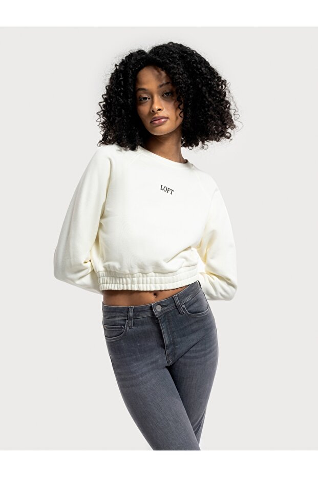 Regular Long Crop Kadın Sweatshirt - 1