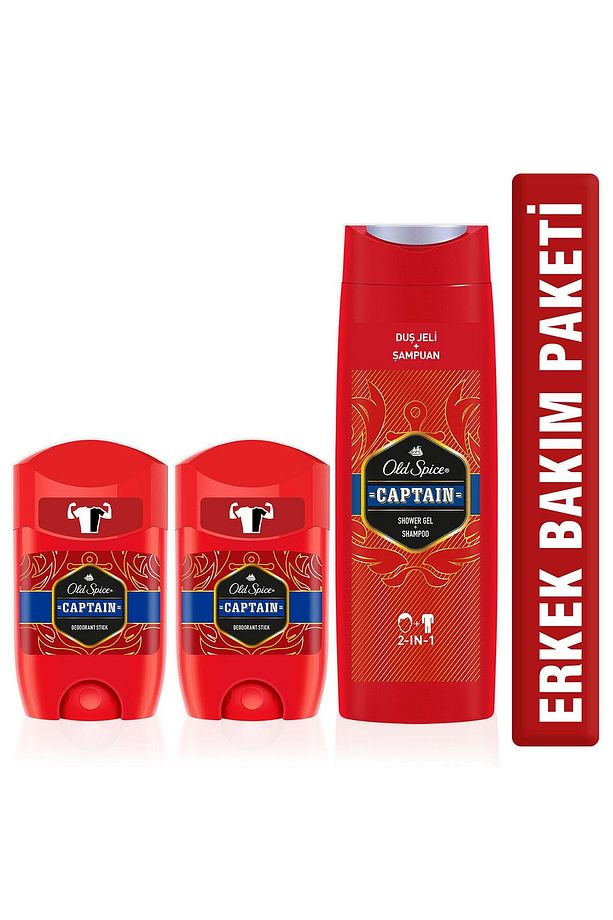 400ml Duş Jeli &Şampuan +50ml Deo Stick x 2 Captain - 2