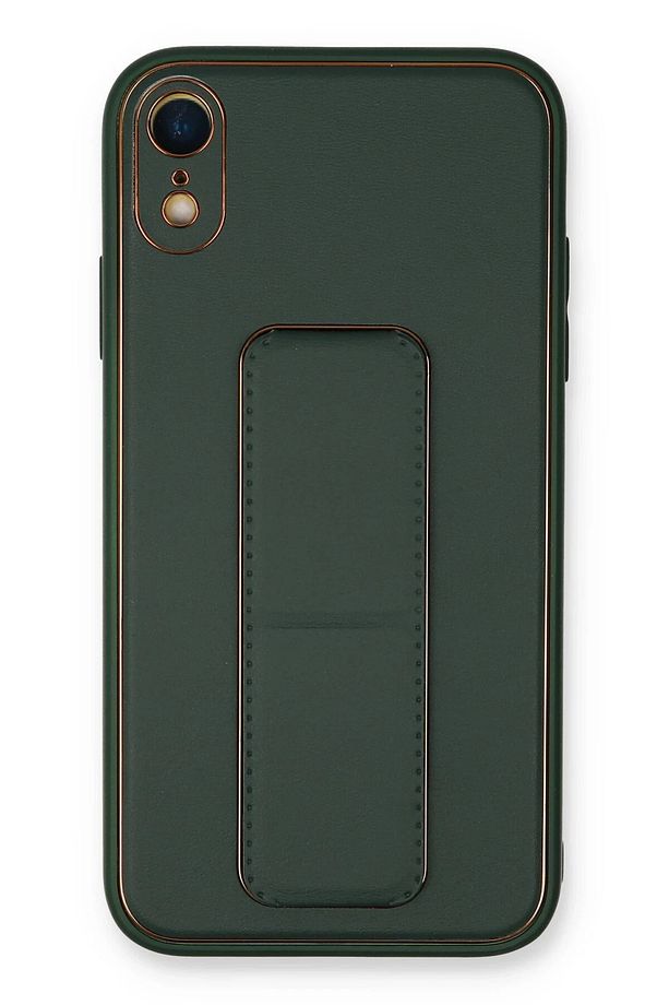 iPhone XR Kılıf Coco Deri Standlı Kapak - Yeşil DRSTR - 1