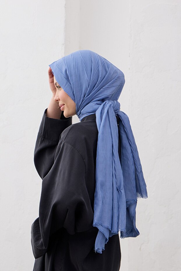 Bambu Pilise Şal Mavi - 3