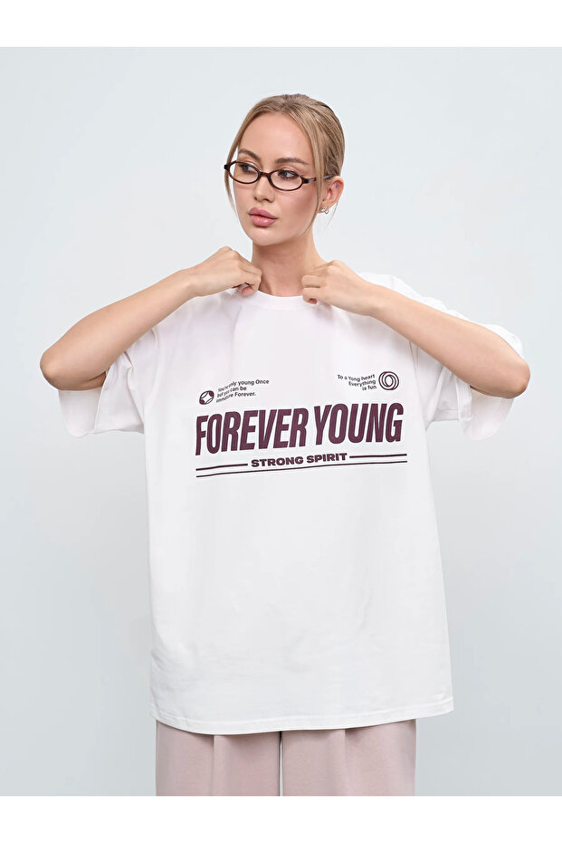 Always Young Printed Crew Neck Short Sleeve Unisex T-Shirt