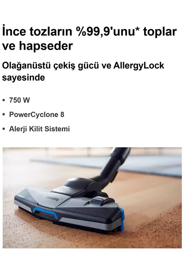 7000 Serisi PowerPro Max - Üstün Performanslı 900W Motor, Yüksek Emiş Gücü+Turbo Başlıklı Süpürge - 5