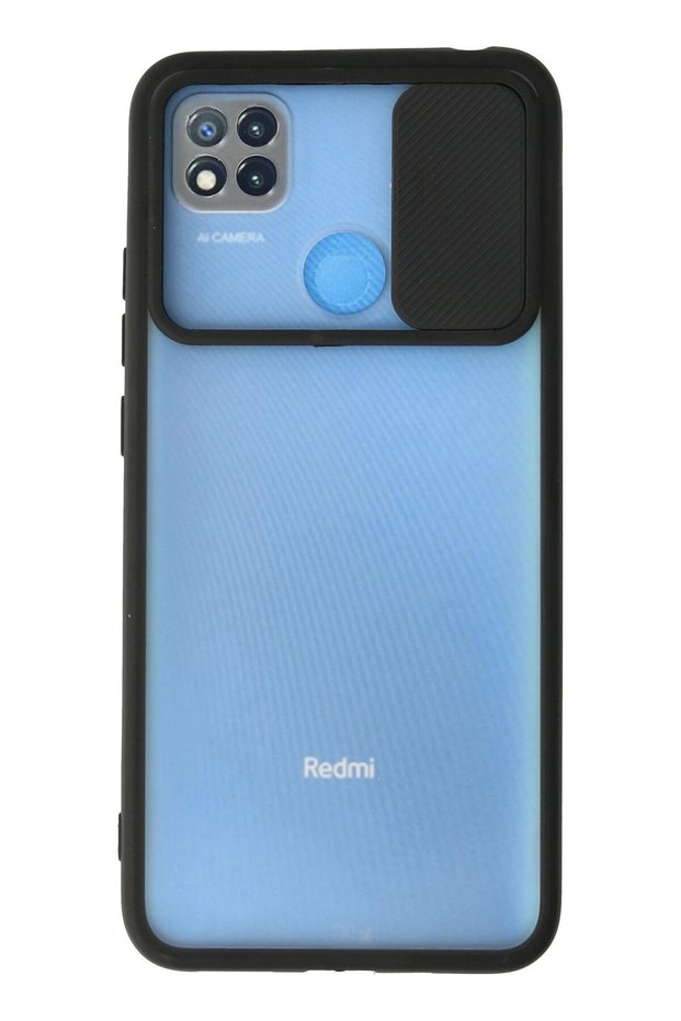 Xiaomi Redmi 9C Case Palm Frosted Camera Sliding Silicone - Black Zngzr