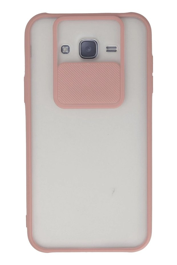 Samsung Galaxy J7 Case Palm Frosted Camera Sliding Silicone - Pink Zngzr