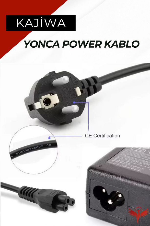 3 Metre Yonca Power Kablo - Notebook Adaptör Güç Kablosu 3*0.5mm 10a-16a 250v 500w 3mt -(IEC C5) - 2