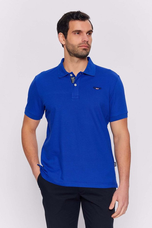 Men's Navy Blue Polo Neck T-Shirt - Vokka Turkish Sea